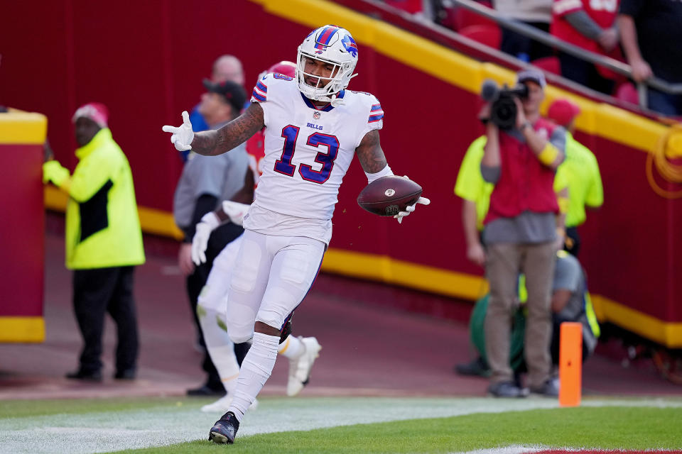 Gabe Davis #13 of the Buffalo Bills is a fantasy budding star