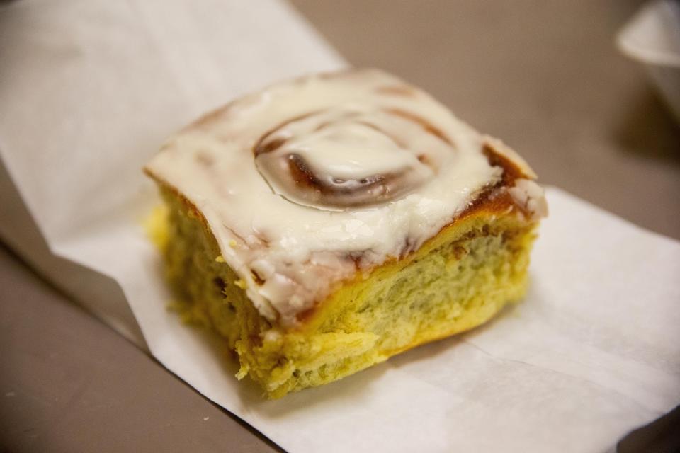 A cinnamon roll from DeBoer Bakkerij.