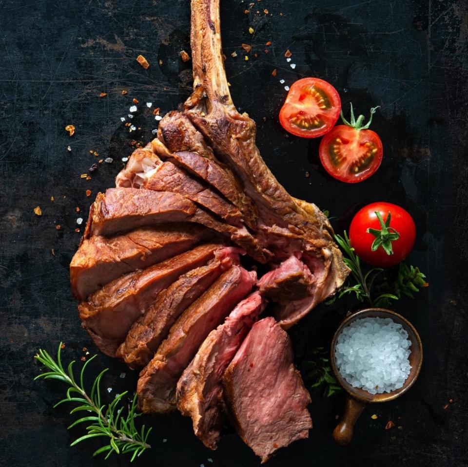 tomahawk steak on bone