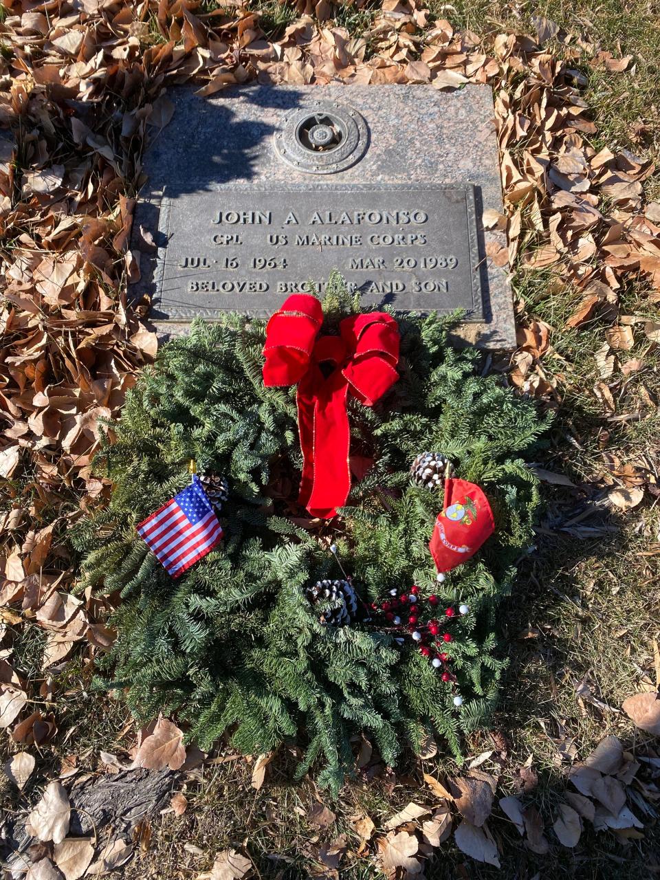 A wreath was laid at Memory Gardens of Farmington on Dec. 17 as part of the Wreaths Across America event that honored 109 local veterans.