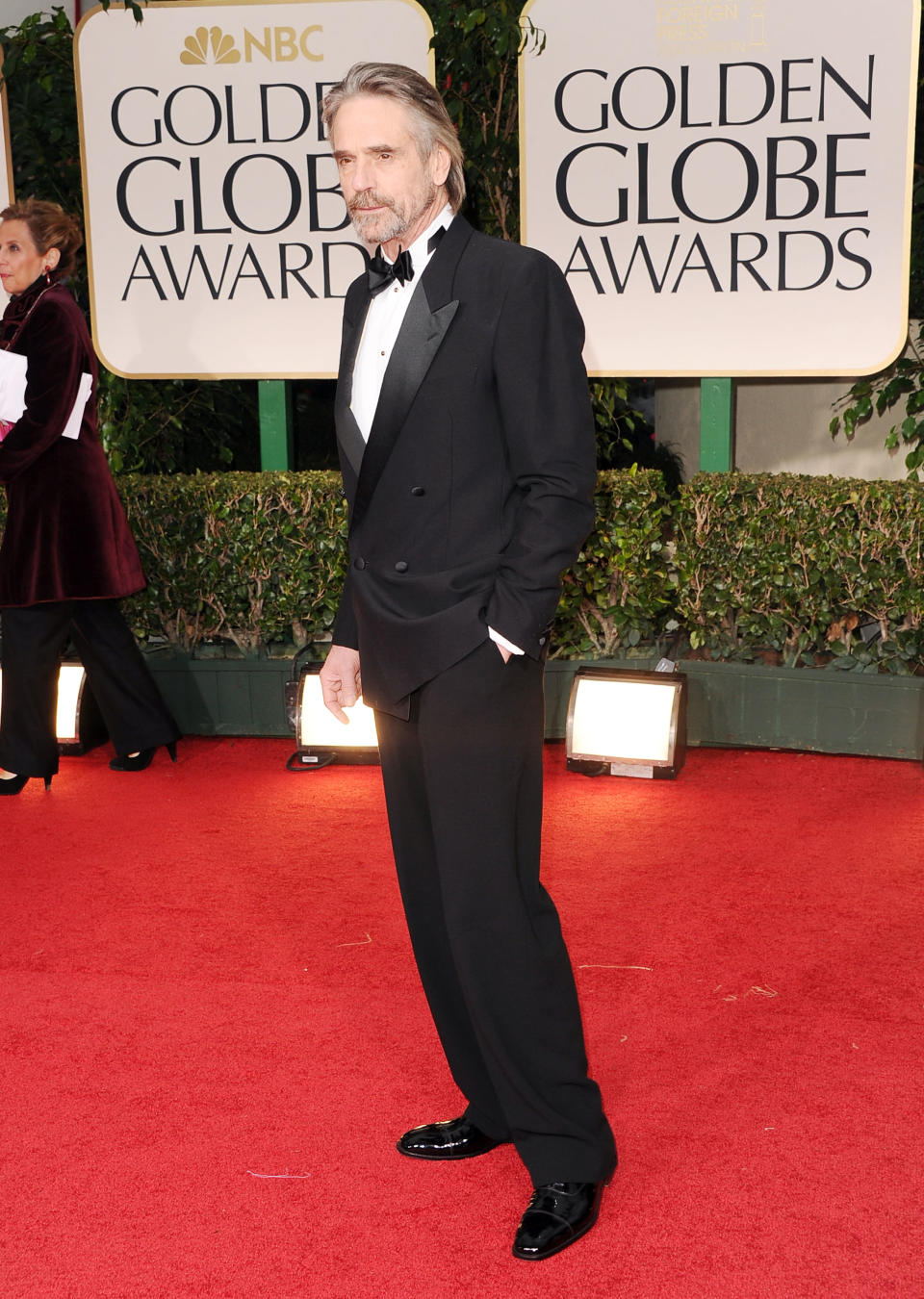 BEVERLY HILLS, CA - JANUARY 15: Actor Jeremy Irons arrives at the 69th Annual Golden Globe Awards held at the Beverly Hilton Hotel on January 15, 2012 in Beverly Hills, California. (Photo by Jason Merritt/Getty Images)