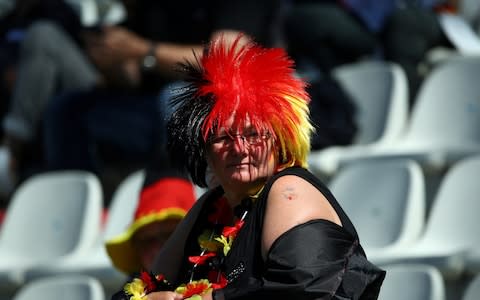 General view of a Germany fan inside the stadium before the match  - Credit: Reuters