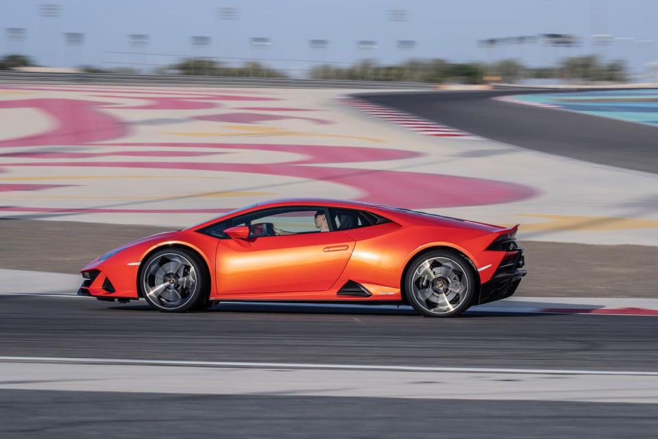 <p>As evidence of its shifting priorities, Lamborghini even claimed the production-car lap record around the Nürburgring Nordschleife, twice-first with <a rel="nofollow noopener" href="https://www.caranddriver.com/news/a15342713/watch-the-lamborghini-huracan-performante-set-the-fastest-ever-production-car-lap-of-the-nurburgring-video/" target="_blank" data-ylk="slk:the Huracán Performante;elm:context_link;itc:0;sec:content-canvas" class="link ">the Huracán Performante</a> and later with t<a rel="nofollow noopener" href="https://www.caranddriver.com/news/a22564884/watch-lamborghinis-ballsiest-aventador-set-new-nurburgring-record-video/" target="_blank" data-ylk="slk:he Aventador SVJ;elm:context_link;itc:0;sec:content-canvas" class="link ">he Aventador SVJ</a>.</p>