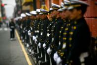 Members of Peru's military wait for President-elect Pedro Pablo Kuczynski at the National Congress in Lima on July 28, 2016