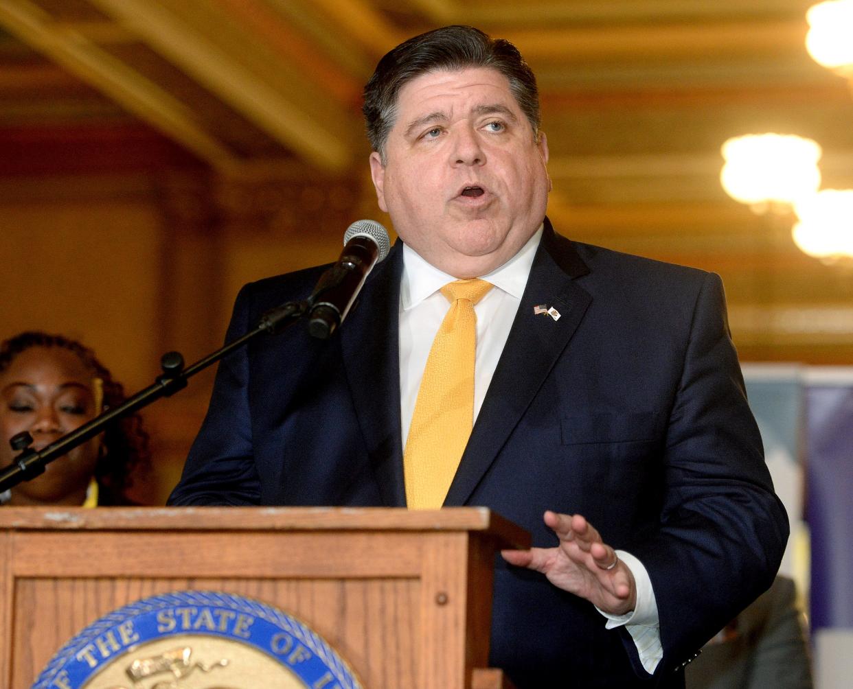 Gov. JB Pritzker provided remarks for Early Childhood Advocacy Day at the state Capitol on Tuesday, April 18, 2023.