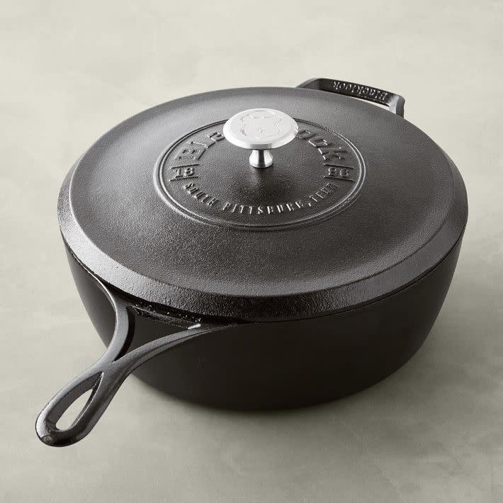 6) Blacklock Triple Seasoned Deep Skillet, 4-Qt.