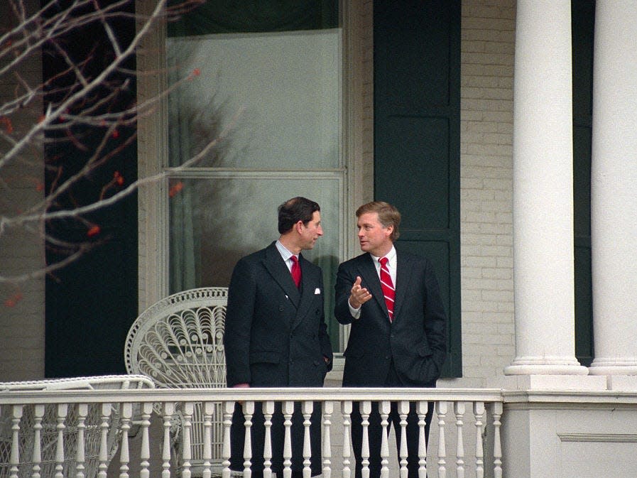 Prince Charles Dan Quayle at the vice president's residence