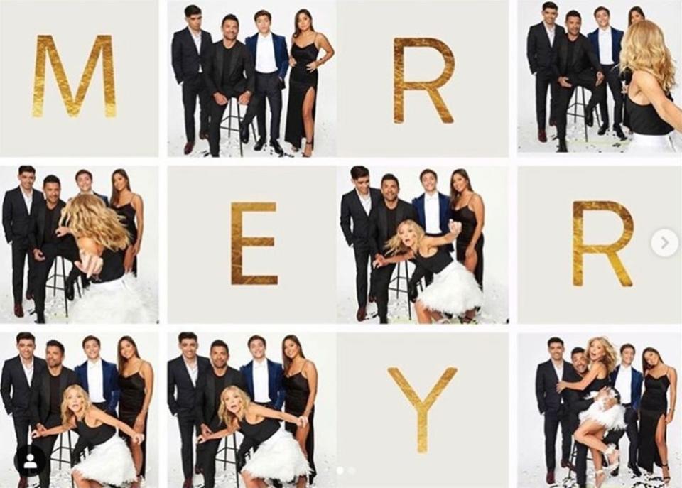 Consuelos family Christmas card | Kelly Ripa/Instagram