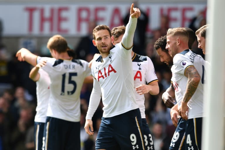 Vincent Janssen (C) only scored twice in the Premier League for Tottenham during the 2016/17 season