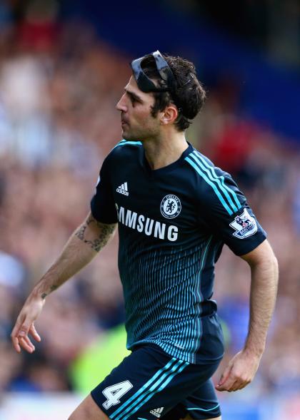 Cesc Fabregas celebrates his winning goal for Chelsea. (Paul Gilham/Getty Images)