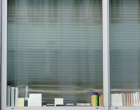 The window of political consultancy, Cambridge Analytica, is seen at their office in central London, Britain March 21, 2018. REUTERS/Henry Nicholls