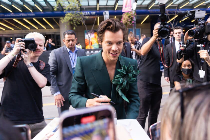 Harry Styles arrives at the world premiere of "The Policeman" during the 2022 Toronto International Film Festival