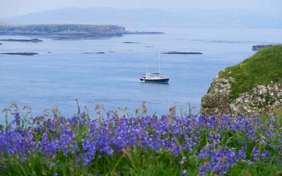 St Hilda cruising off the coast of Scotland's Treshnish Isles