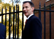 Britain's Foreign Secretary, Jeremy Hunt, leaves 10 Downing Street, in London, Britain November 14, 2018.REUTERS/Henry Nicholls