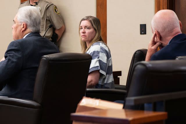 <p>Sheldon Demke/St. George News via AP, Pool</p> Jodi Hildebrandt at her Dec. 27 hearing in which she pleaded guilty to four counts of aggravated child abuse.