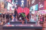 <p>The Switzers in Times Square, New York. (Caters News) </p>