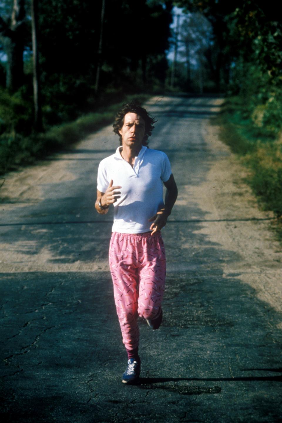 MICK JAGGER
North Brookfield, MA, 1981
The Stones frontman looks as good rocking the stage today at 76 as he did on a country jog nearly 40 years ago.