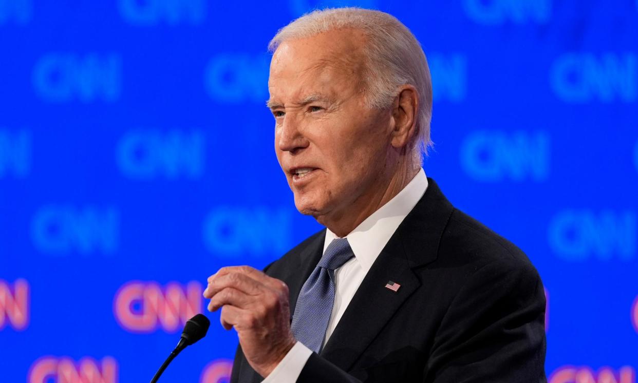 <span>Kamala Harris, Gavin Newsom, and Hillary Clinton are among the Democrats who made statements of support for Biden after Thursday’s debate.</span><span>Photograph: Gerald Herbert/AP</span>