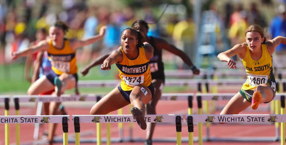 Wichita Northwest senior Adryanna Shelby won the Class 6A 100-meter hurdles in a record-setting time at the Kansas high school state track and field meet on Saturday.