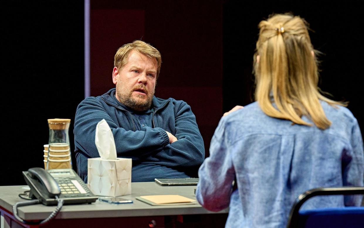 James Corden and Anna Maxwell Martin in The Constituent at The Old Vic