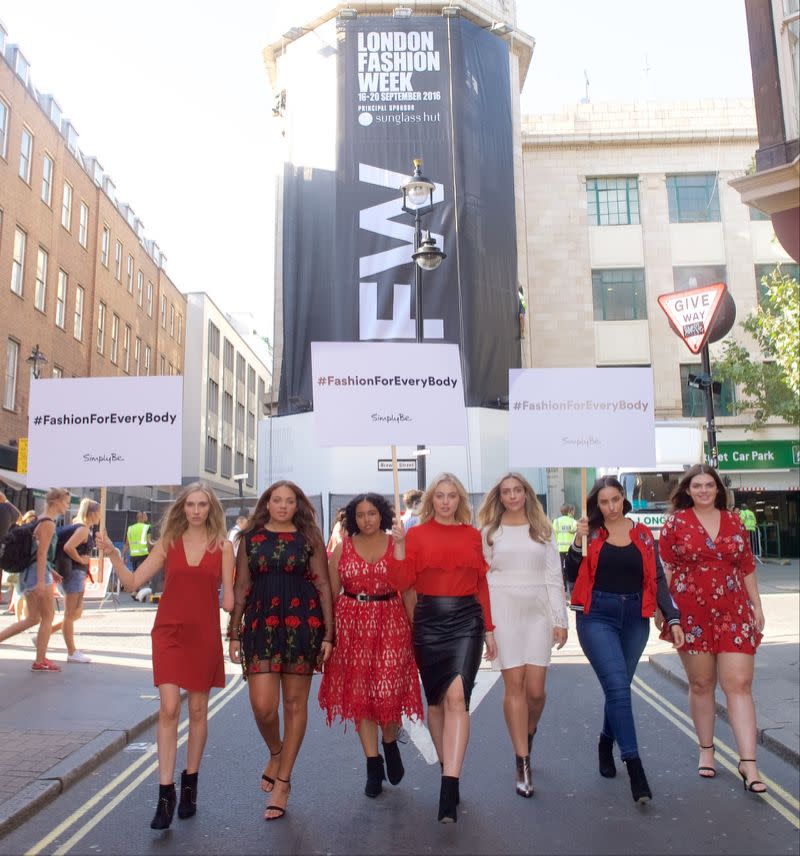 The models marched for size equality. (Photo courtesy Simply Be)