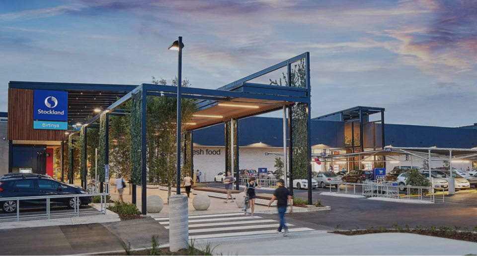 The outside of Stockland shopping centre in Birtinya.