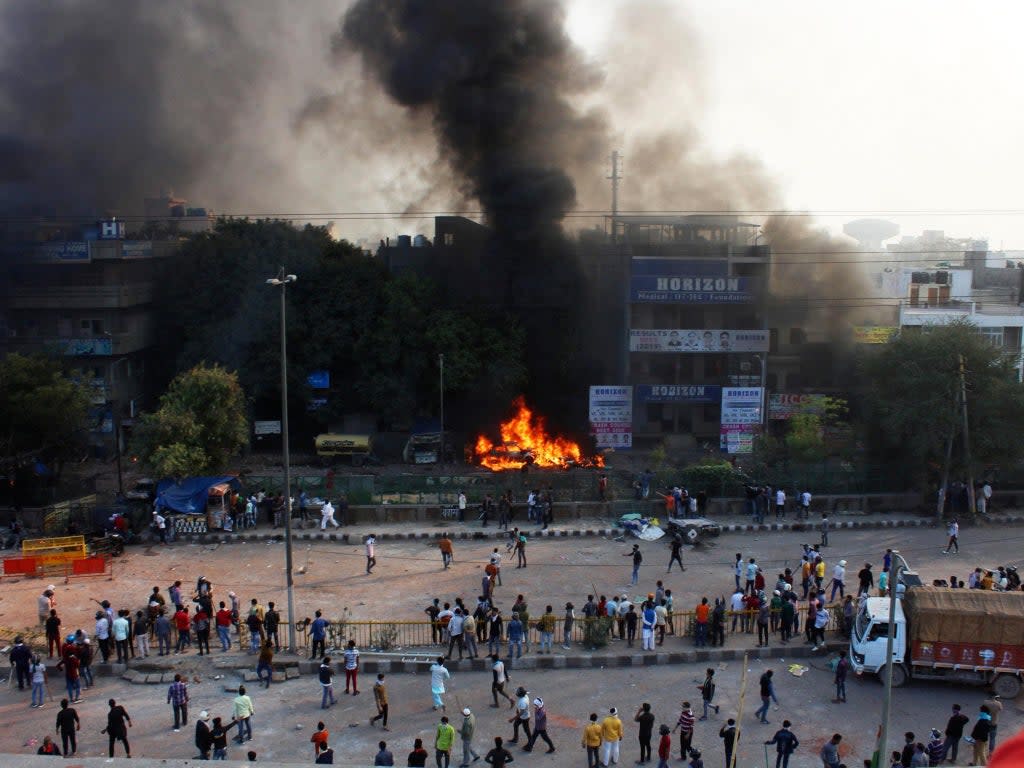 File photo: A court in Delhi has jailed a man for five years in connection with the religious riots in February 2020  (AP)