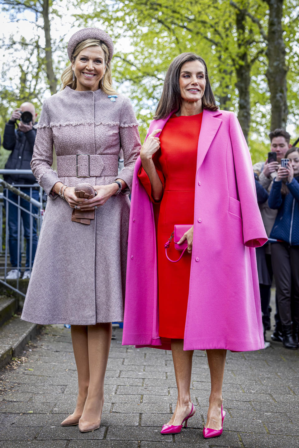 Queen Maxima visits Lab6 that supports mental health for young people wearing Gianvitto Rossi pumps.