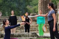 Lighting ceremony rehearsal of the Olympic flame for the Beijing 2022 Winter Olympics