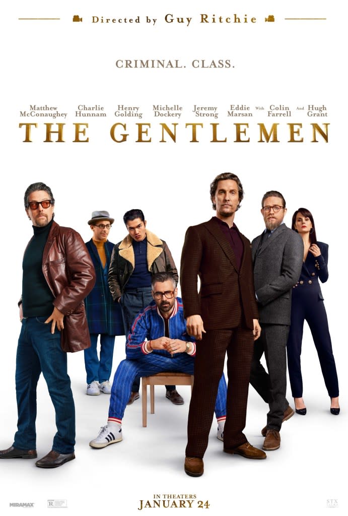 “The Gentlemen” is a spinoff of the 2019 movie, starring Hugh Grant, Jeremy Strong, Henry Golding, Colin Farrell, Matthew McConaughey, Charlie Hunnam and Michelle Dockery. Courtesy Everett Collection