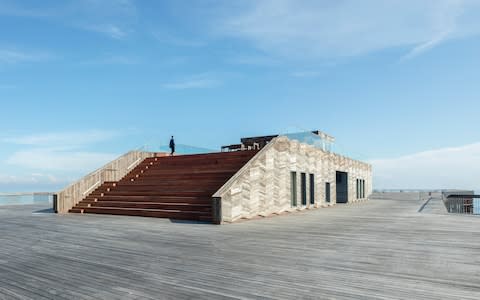 The new pavilion features a bar and restaurant