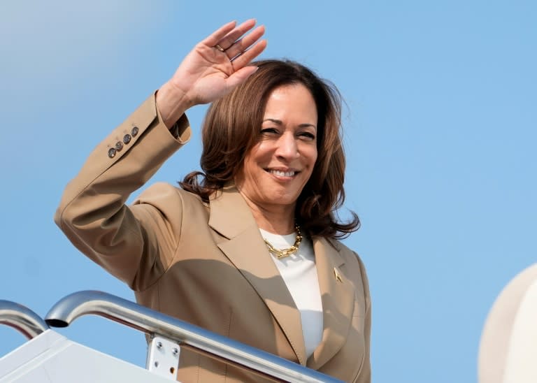 La actual vicepresidenta estadounidense Kamala Harris en Westfield, Massachusetts, el 27 de julio de 2024 (Stephanie Scarbrough)