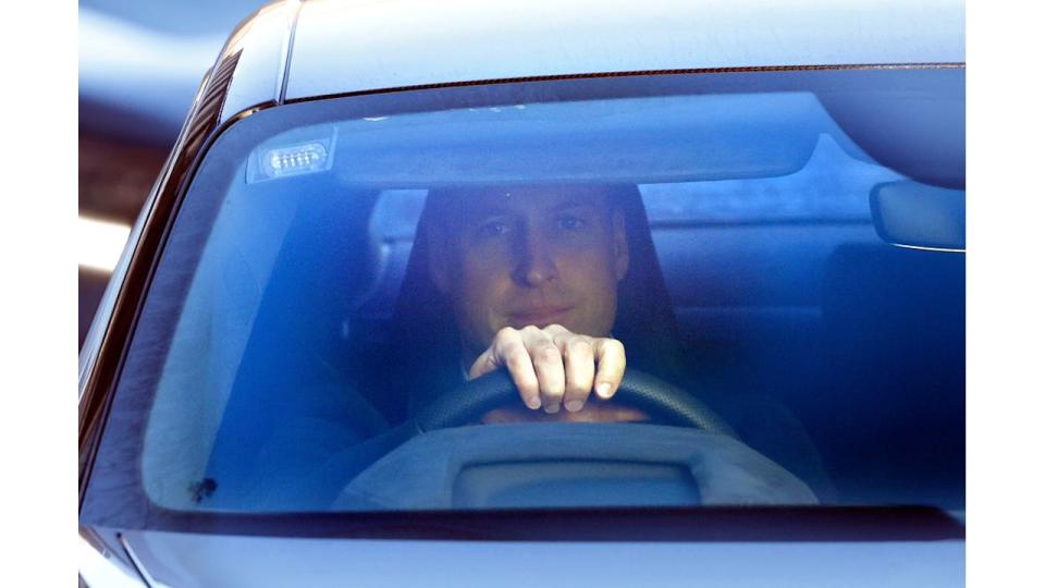 Prince William, Prince of Wales seen leaving The London Clinic after visiting Catherine, Princess of Wales on January 18, 2024 in London,