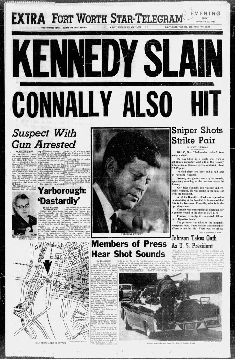 An extra edition of the Star-Telegram on Nov. 22, 1963, after Kennedy’s assassination.