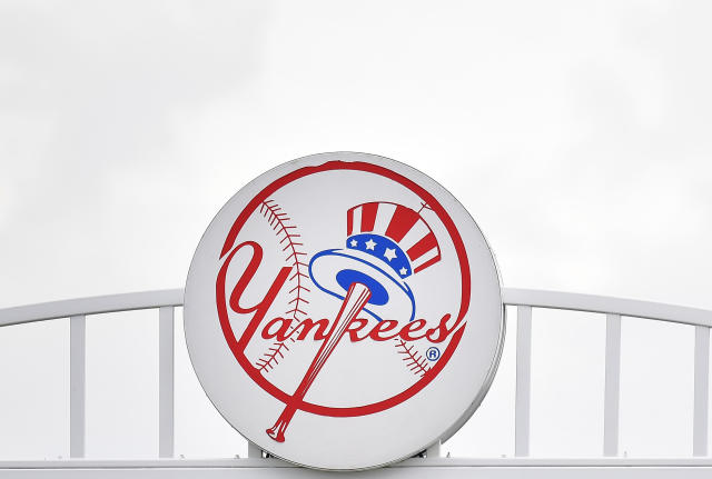 TAMPA, FLORIDA - FEBRUARY 26: A detailed view of the New York Yankees logo on top of Steinbrenner Field before the spring training game between the New York Yankees and the Washington Nationals at Steinbrenner Field on February 26, 2020 in Tampa, Florida. (Photo by Mark Brown/Getty Images)