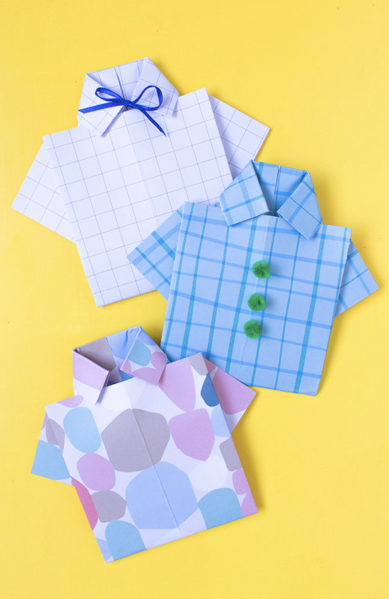 25) Origami Shirt Cards