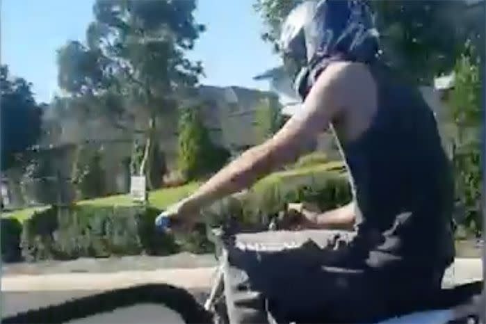 The 23-year-old was filmed terrorising motorists during his hour-long joyride. Source: 7 News