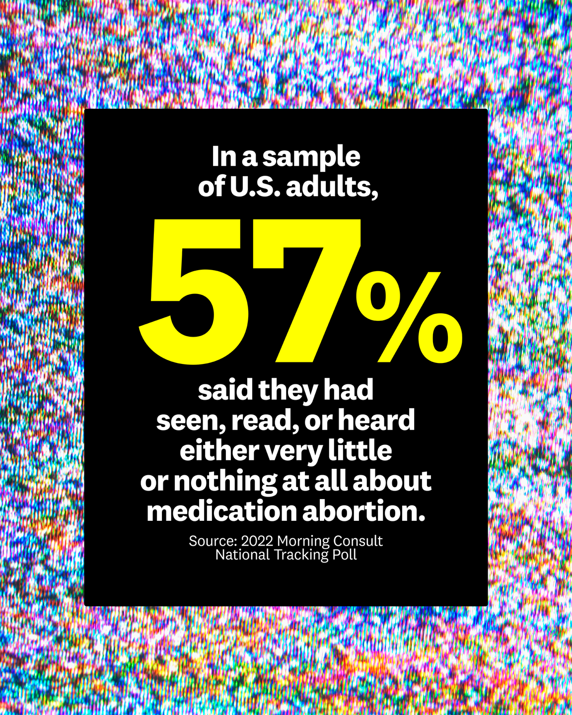 in a sample of us adults, 57 percent said they had seen, read, or heard either very little or nothing at all about medication abortion