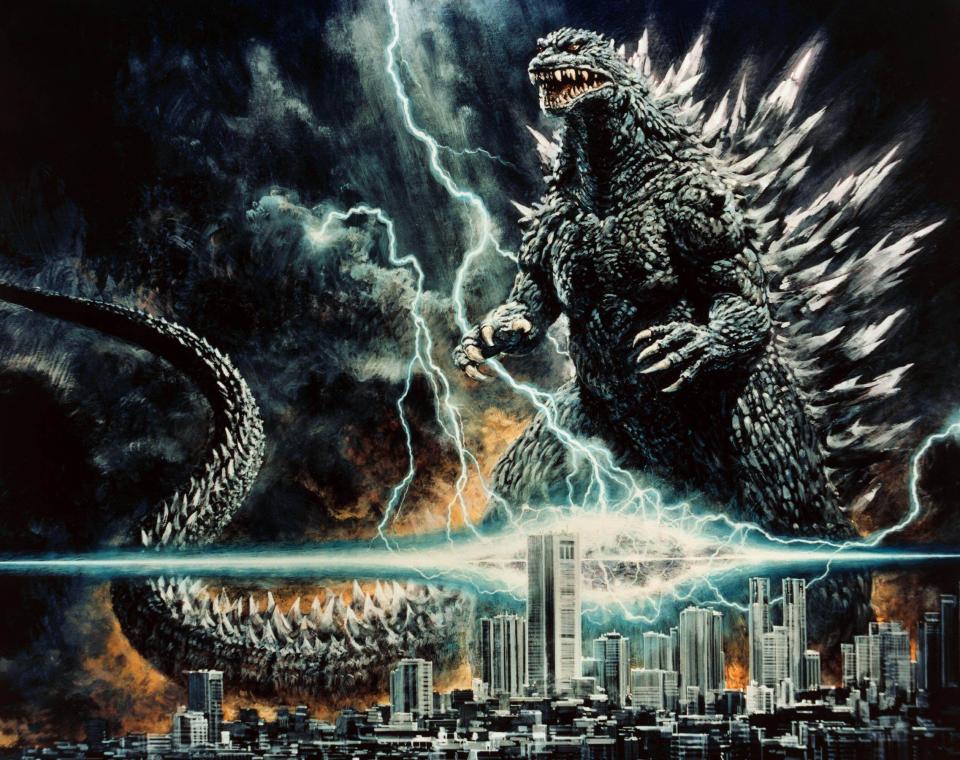 Film Artwork Film: Godzilla 2000 (GOJIRA NI-SEN MIRENIAMU)   Jp 1999, Director: Takao Okawara 06 November 1999   **WARNING** This Photograph is for editorial use only and is the copyright of TOHO PICTURES and/or the Photographer assigned by the Film or Production Company and can only be reproduced by publications in conjunction with the promotion of the above Film. A Mandatory Credit To TOHO PICTURES is required. The Photographer should also be credited when known. No commercial use can be granted without written authority from the Film Company.