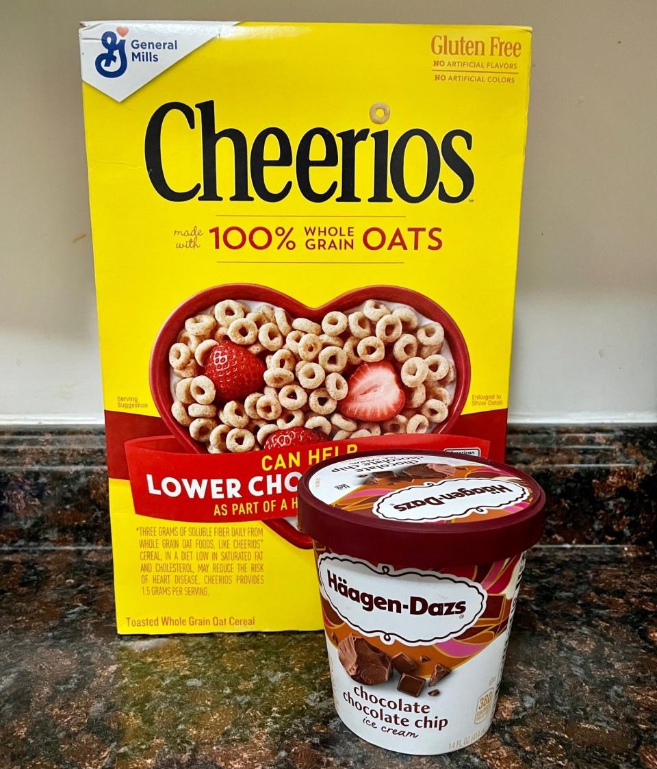 Cheerios and ice cream