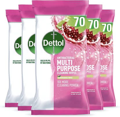 Make a 17% saving on this pack of five Dettol multi-purpose wipes