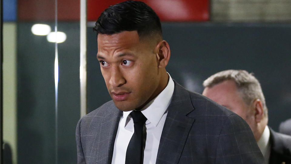 Israel Folau said Rugby Australia's settlement with him was 'vindication', bringing an end to their long-running conflict. (Photo by Darrian Traynor/Getty Images)