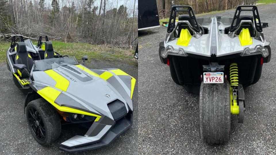Robert Gerrior said the Polaris Slingshot is fun to drive, but it can be hard to miss potholes with two wheels on the front and one on the back. 