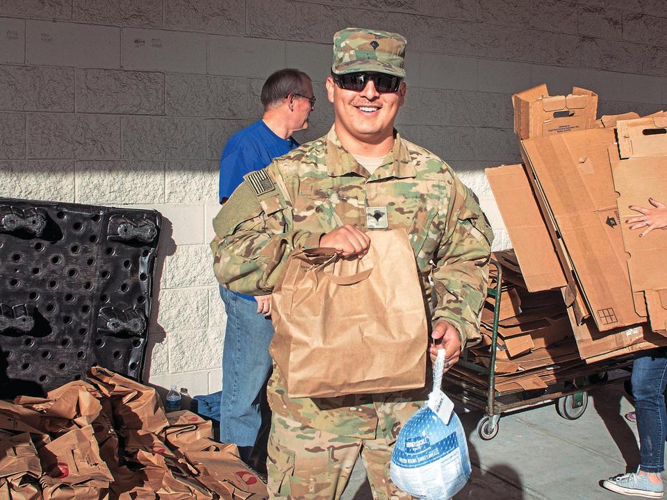 Sevice member dinner from Holiday Meals for Military Families