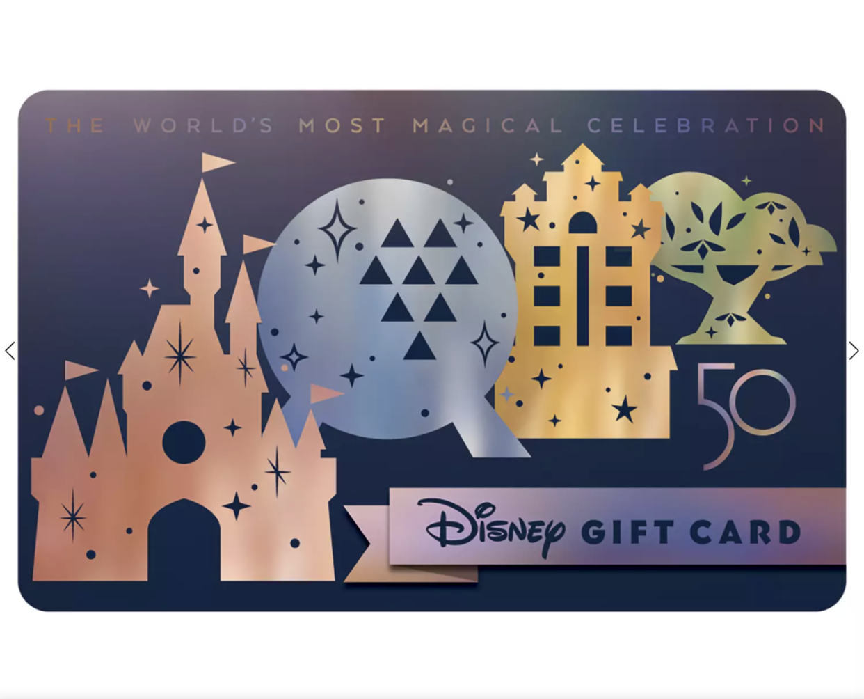 Walt Disney World 50th Anniversary Disney Gift Card