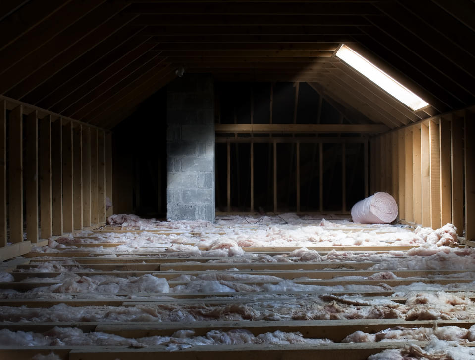 Attic with dramatic lighting