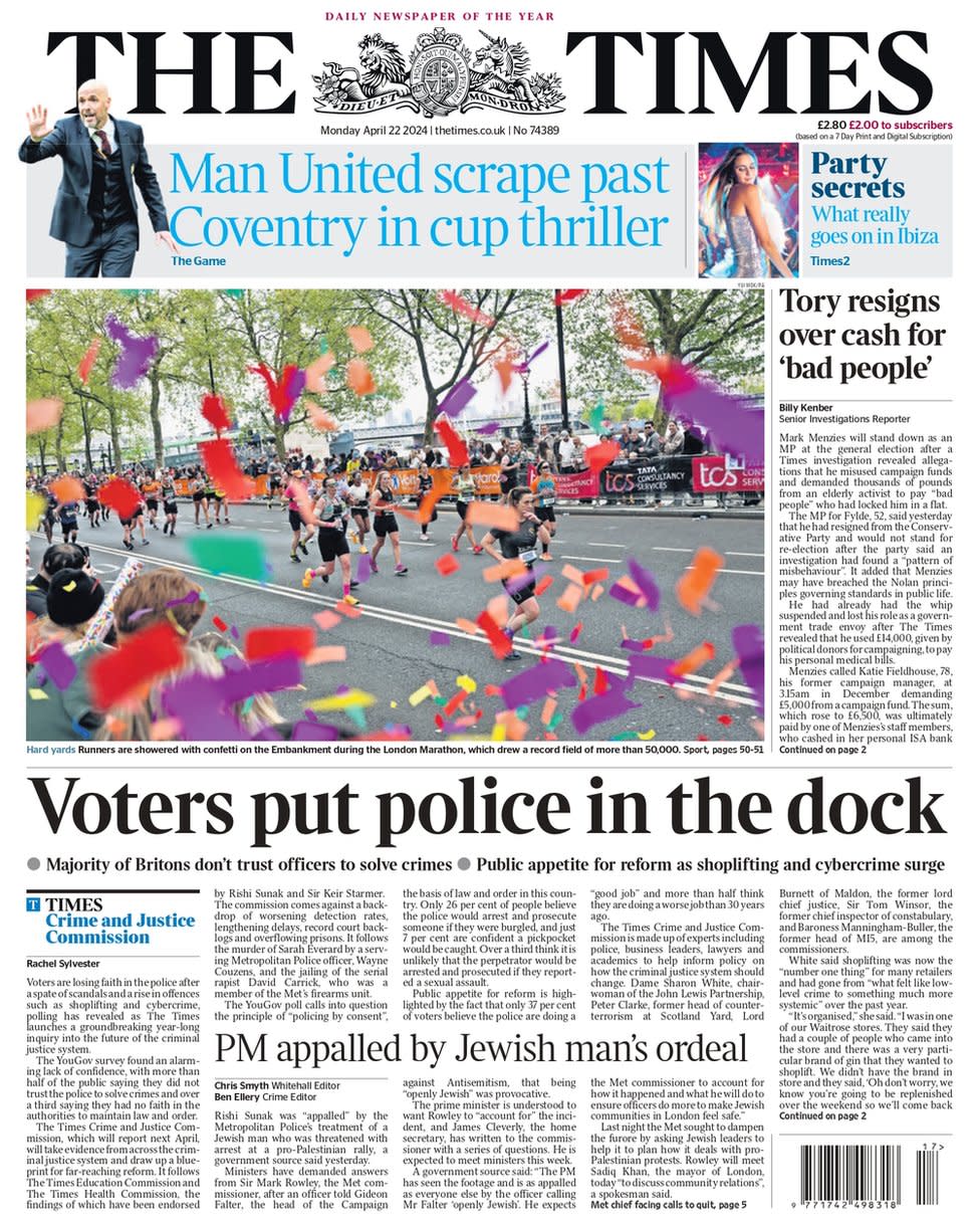 The Times front page