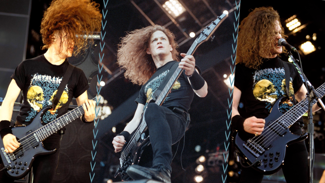  Jason Newsted of Metallica playing live 