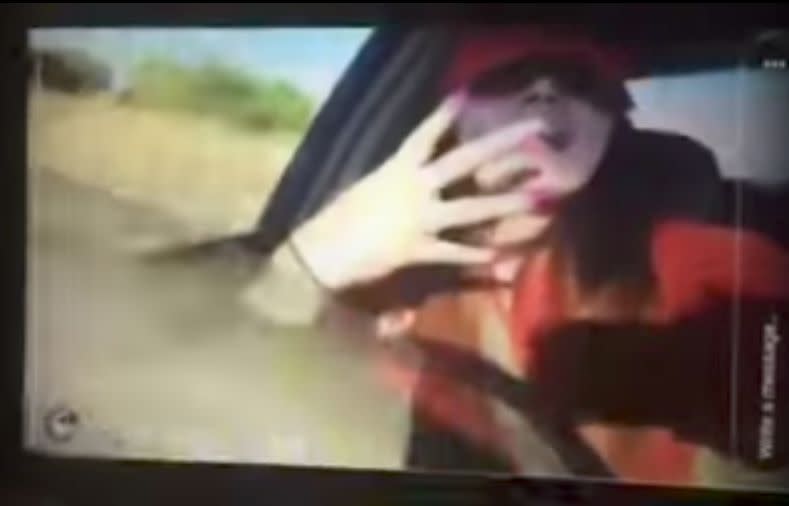 This woman was rapping behind the wheel of a car in a live video before she lost control and crashed&nbsp;into a field, ejecting one passenger, authorities said. (Photo: YouTube)