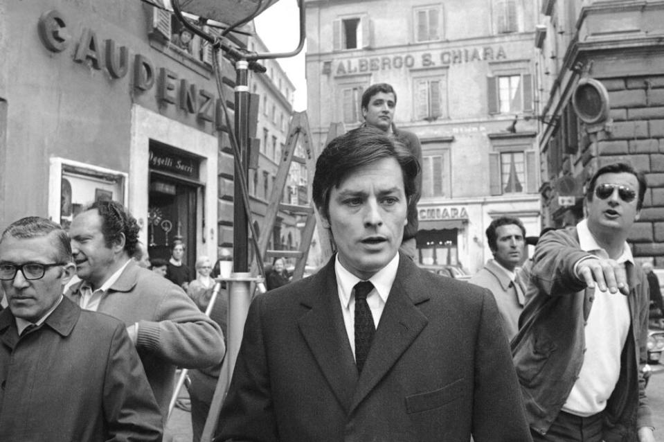 法國傳奇男星亞蘭德倫於1969年拍攝電影《天火》。美聯社資料照片